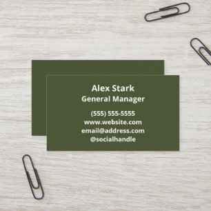 Solid Avocado Green Business Cards