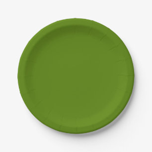 Solid Avocado Green Paper Plate