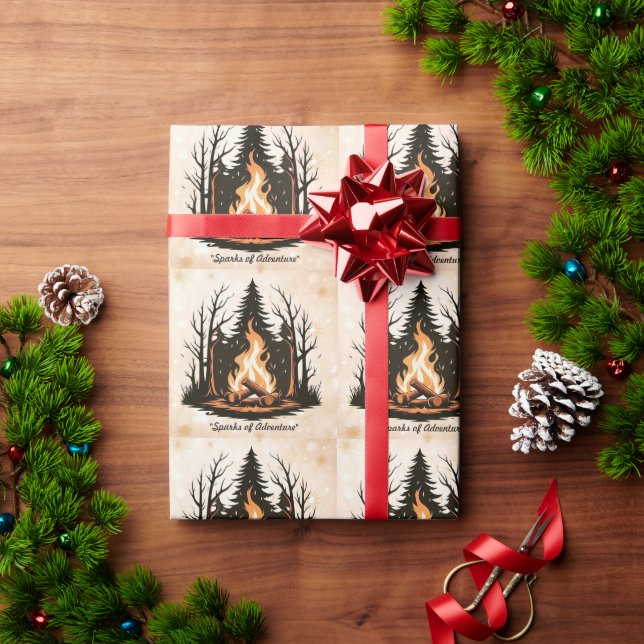 "Solid Background Campfire" Wrapping Paper (Holiday Gift)