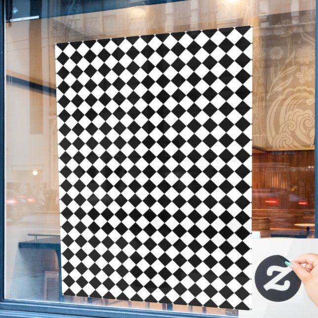 Solid Black and White Chevron Pattern (Cafe Window)