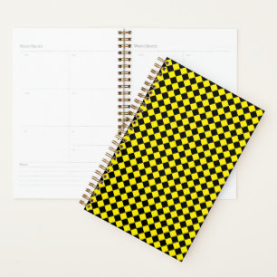 Solid Black and Yellow Chevron Pattern Small Planner