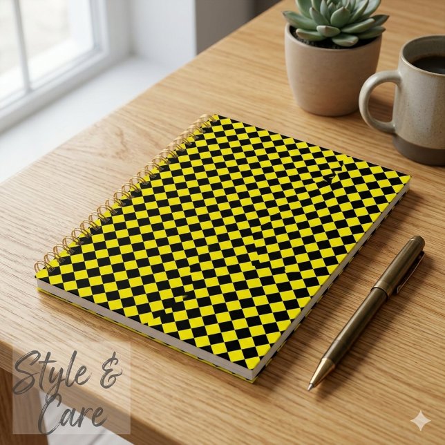 Solid Black and Yellow Chevron Pattern Standard Planner (Solid Black and Yellow Chevron Pattern Standard Planner)