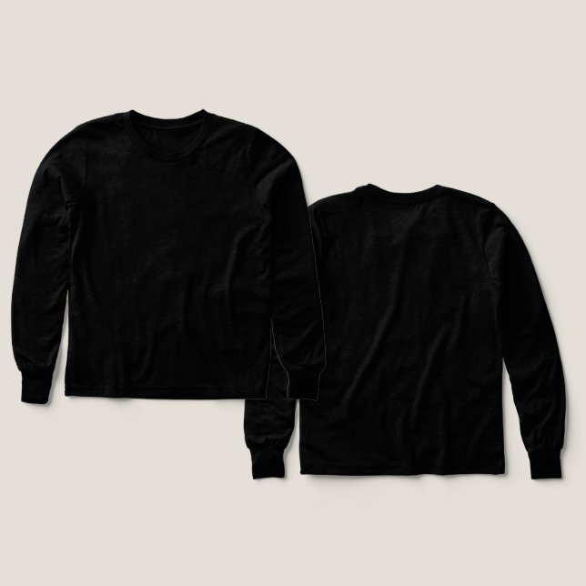 Solid Black Boys Custom Bella Canvas Long (Design Front & Back)