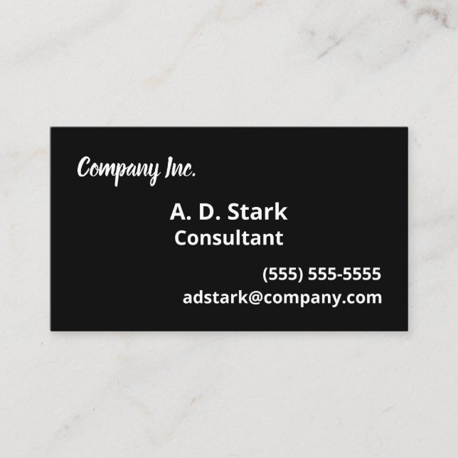 Solid Black Business Cards (Front)