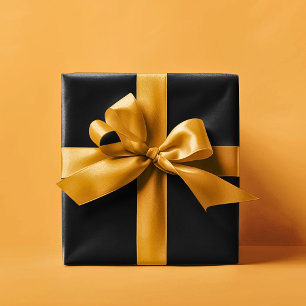 Solid Black Colour Bridal Shower Gift Wrapping Paper