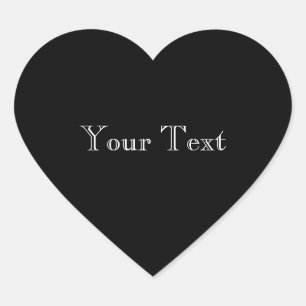 Solid black colour heart sticker