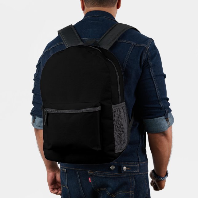 Solid Black Cut and Sew Backpack with Sleek Style (Insitu (Model))