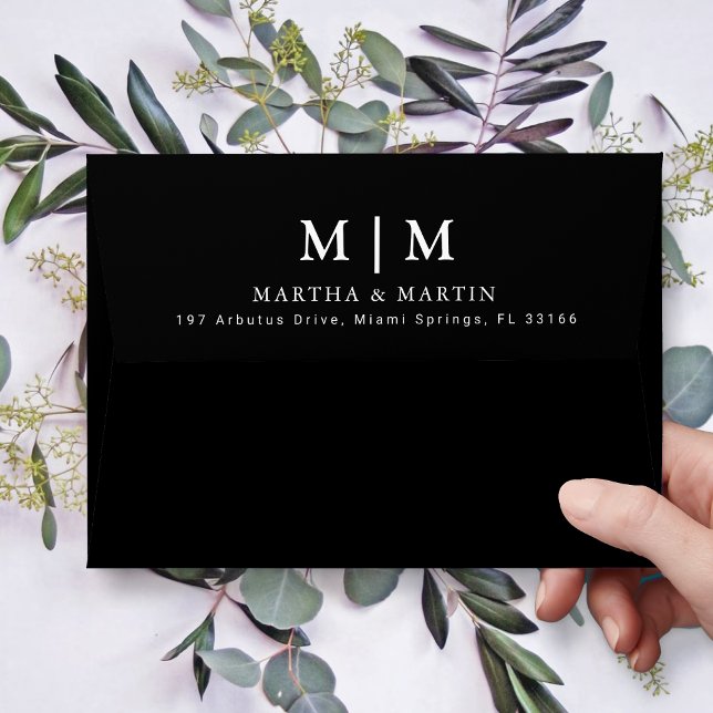 Solid Black Minimal and Chic Wedding Envelope (Creator Uploaded)