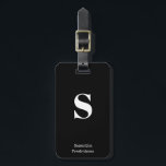 Solid Black White Monogram Name Stylish Typewriter Luggage Tag<br><div class="desc">Solid Black White Monogram Name Stylish Typewriter Luggage Tag for your travels and vacation,  customise this stylish bag tag it with your own initial monogram and name.</div>