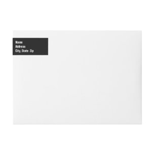 Solid Black ~ White Text Wrap Around Label
