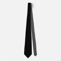 Solid Black with Grey Neck Tie