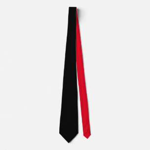 Solid Black with Red Neck Tie