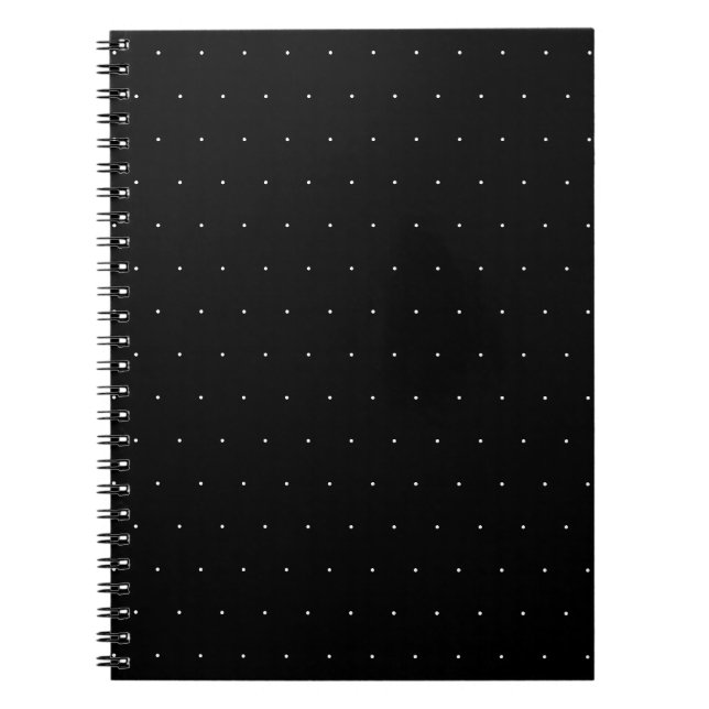 Solid Black with White Dot Style Spiral Photo Notebook (Front)