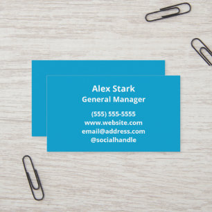 Solid Blue Business Cards