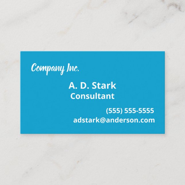 Solid Blue Business Cards (Front)