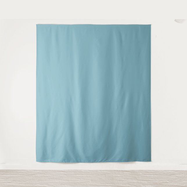 Solid Blue Pastel Tone Minimalist Professional Tapestry (Front)