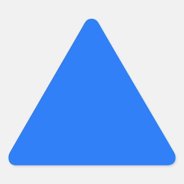 solid blue solid background colour Template Triangle Sticker (Front)