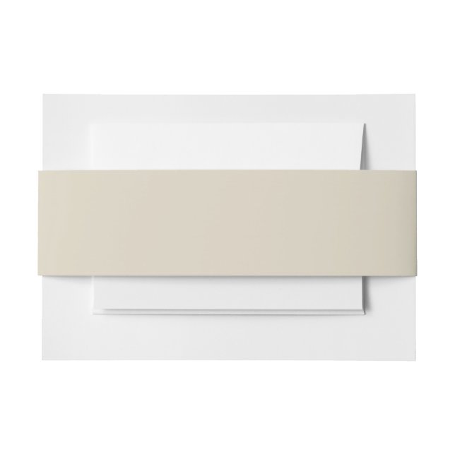 Solid bone white beige invitation belly band (Front Example)