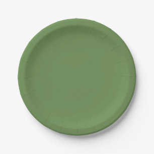 Solid Boston fern rustic green Paper Plate