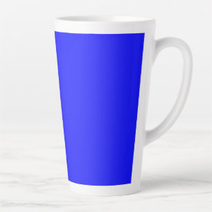 Solid Bright Blue Colour Minimalist Plain Latte Mug