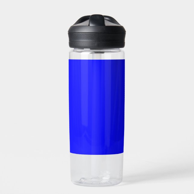 Solid Bright Blue Colour Minimalist Plain Water Bottle (Front)