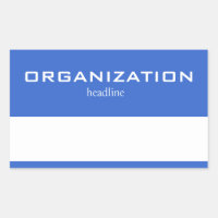 Solid Bright Blue White Headline Name Tag Labels