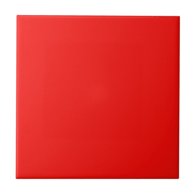 Solid Bright Cherry Red Ceramic Tile (Front)