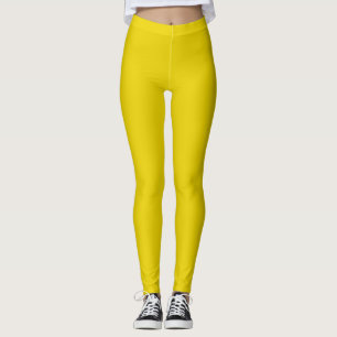 Solid bright citrine yellow leggings