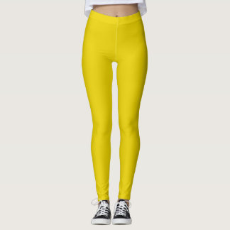 Solid bright citrine yellow leggings