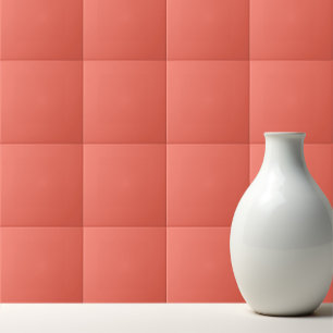 Solid bright coral tile