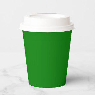 Solid bright green paper cups