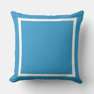 Solid bright light blue plain pillow