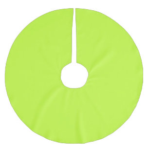 Solid bright lime light green brushed polyester tree skirt