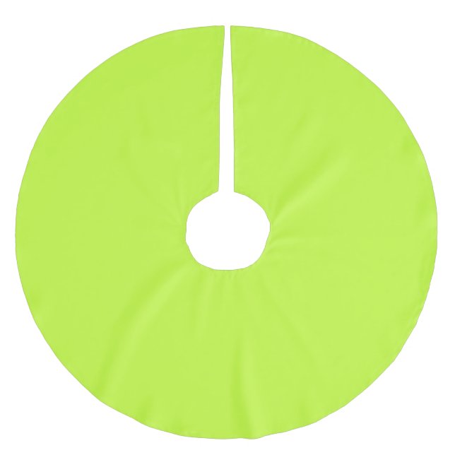 Solid bright lime light green brushed polyester tree skirt (Front)