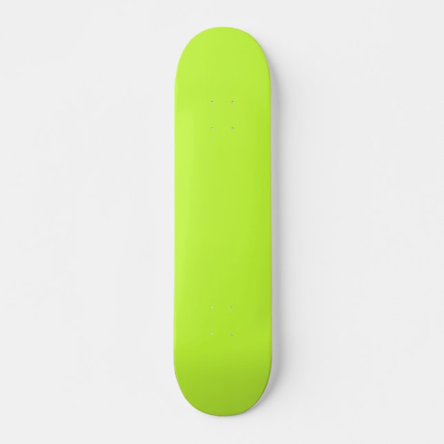 Solid bright lime light green skateboard (Front)