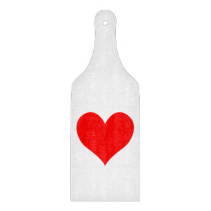 Solid Bright Red Cute Heart Cutting Board