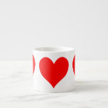 Solid Bright Red Cute Heart Espresso Cup<br><div class="desc">Cute heart shape in a bright solid red.</div>