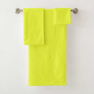 Solid bright sweet lemon yellow bath towel set