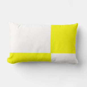 solid bright yellow and white pillow