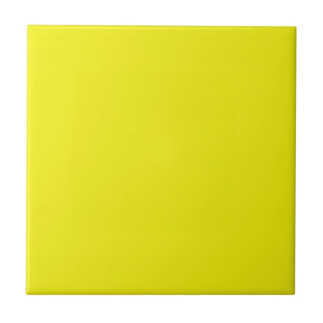 Solid Bright Yellow Ceramic Tile (Front)