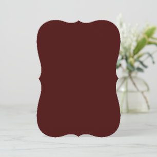 Solid Burnt Maroon Bracket Edge Flat Greeting Card