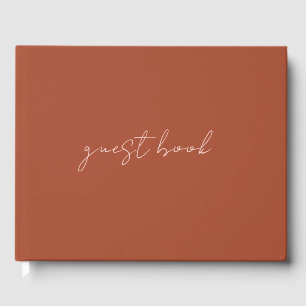 Solid Burnt Orange Guest Book