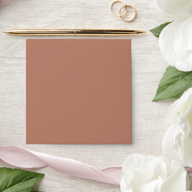 Solid Burnt Rose Terracotta Square Envelope (Wedding)