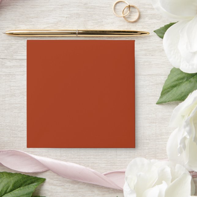 Solid Burnt Terracotta Orange Square Wedding Envelope (Wedding)