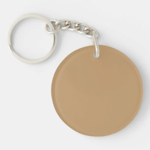 Solid Camel Colour Round Shaped Acrylic Keychain