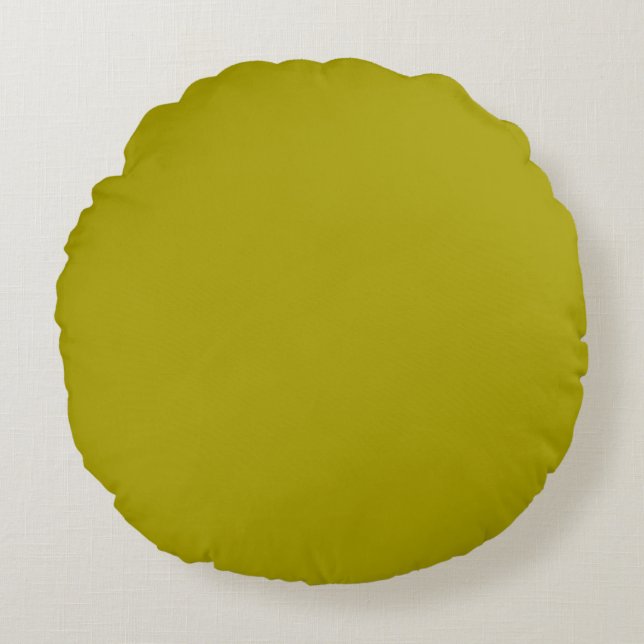 Solid Chartreuse Green Pop of Colour Round Cushion (Front)