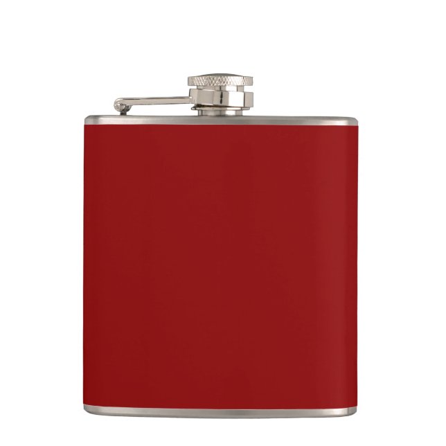 Solid cherry red hip flask (Front)
