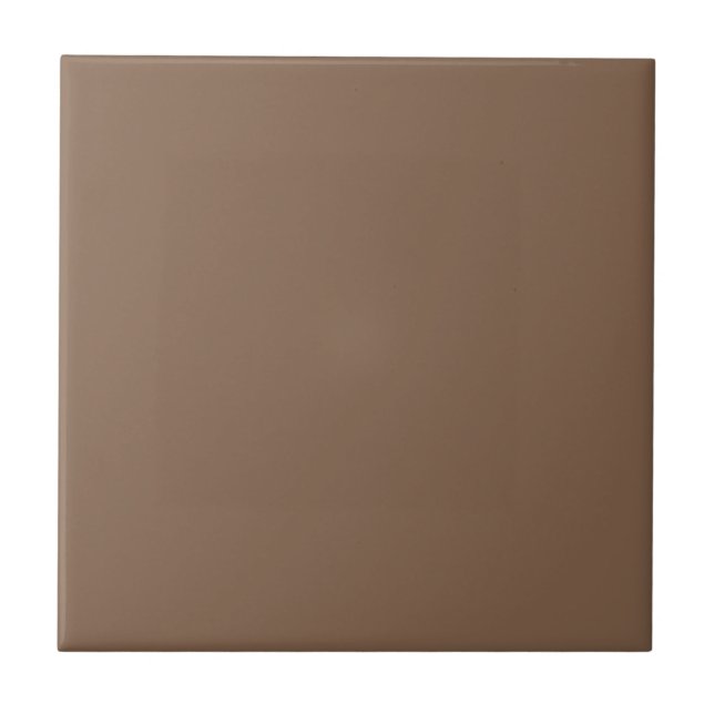 Solid Chocolate Brown Ceramic Tile 4 (Front)