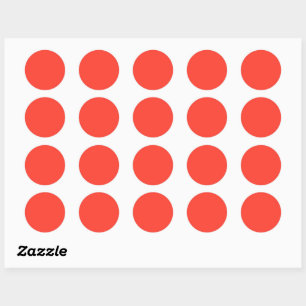 Solid cinnabar bright red classic round sticker