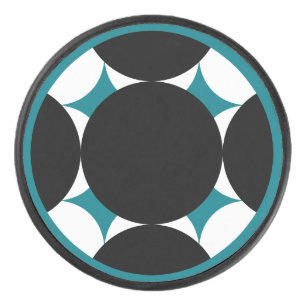 Solid Circle Cross by Kenneth Yoncich Hockey Puck